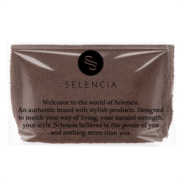 Selencia Zaya Tote Bag - Teddy Laptoptasche 16 Zoll - Choco Brown