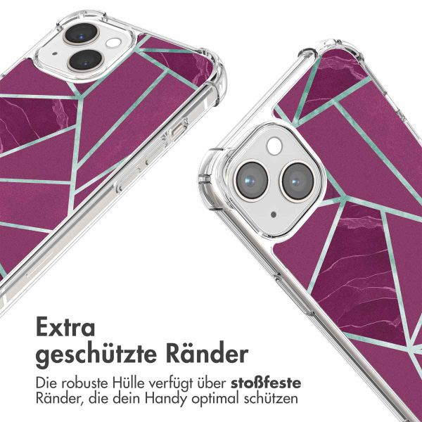 imoshion Design Hülle mit Band Apple iPhone 14 - Bordeaux Graphic