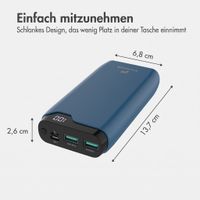imoshion Powerbank 20.000 mAh - 22,5W Schnellladegerät - USB-C / USB-A - Blau