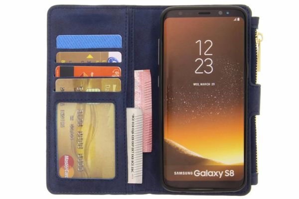 Blaue luxuriöse Portemonnaie-Klapphülle für das Samsung Galaxy S8