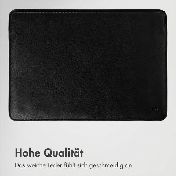 Accezz Leather Laptop Hülle Apple MacBook 14 Zoll - Laptop Sleeve - Schwarz