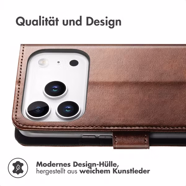 imoshion Luxuriöse Klapphülle Apple iPhone 18 Pro / 17 Pro - Dunkelbraun