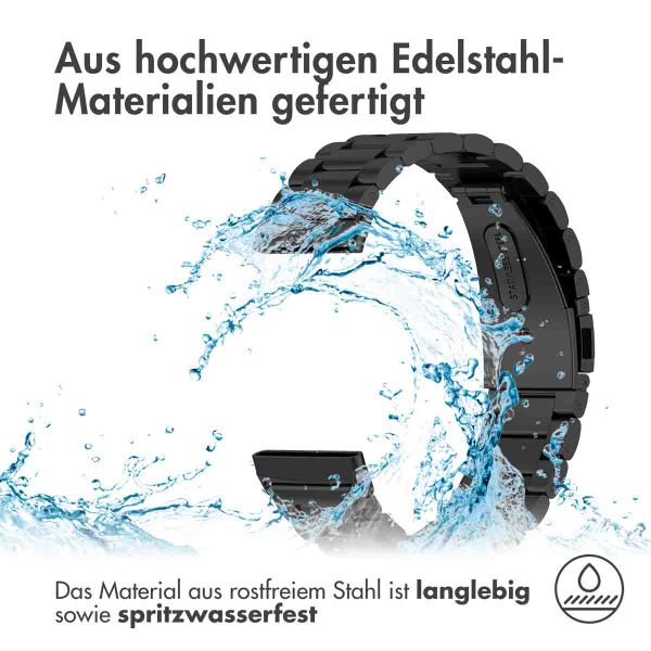 imoshion Edelstahlarmband für Fitbit Versa 4 / 3 / Sense (2) - Schwarz