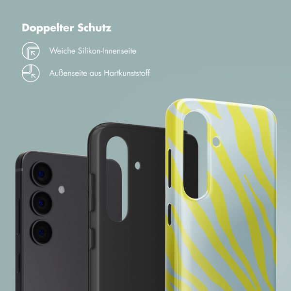 Selencia Vivid Back Cover Samsung Galaxy S24 - Zebra Winter Sky Titanium Yellow