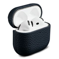 Accezz Echtes Leder Case Apple AirPods 4 - Dunkelblau