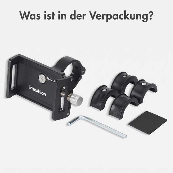 imoshion Mini Aluminium-Fahrrad-Handyhalterung - Leichtgewicht - Universal - Schwarz