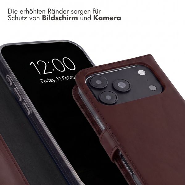 Selencia Echtleder Klapphülle Apple iPhone 18 Pro Max / 17 Pro Max - Braun