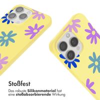 imoshion Silikonhülle design mit Band für das iPhone 15 Pro - Yellow Flower Distance