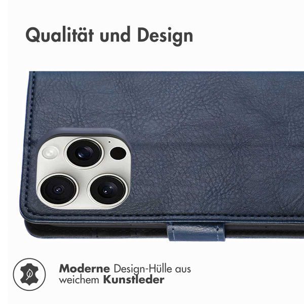 imoshion Luxuriöse Klapphülle für das Apple iPhone 16 Pro Max - Dunkelblau