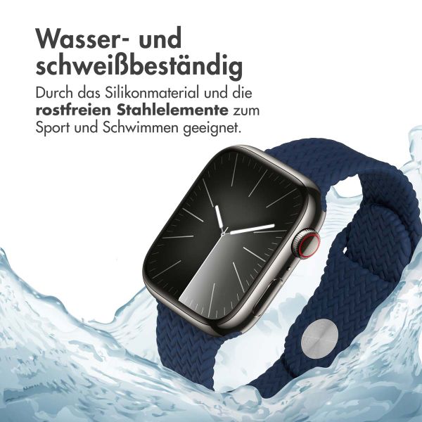 imoshion Geflochtenes Silikonarmband für das  Apple Watch Series 1 t/m 9 / SE (38/40/41 mm) | Series 10 / 11 (42 mm) - Dunkelblau