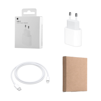 Apple Original USB-C Power Adapter 20 Watt + Original USB-C auf USB-C Ladekabel - 1 Meter - Weiß
