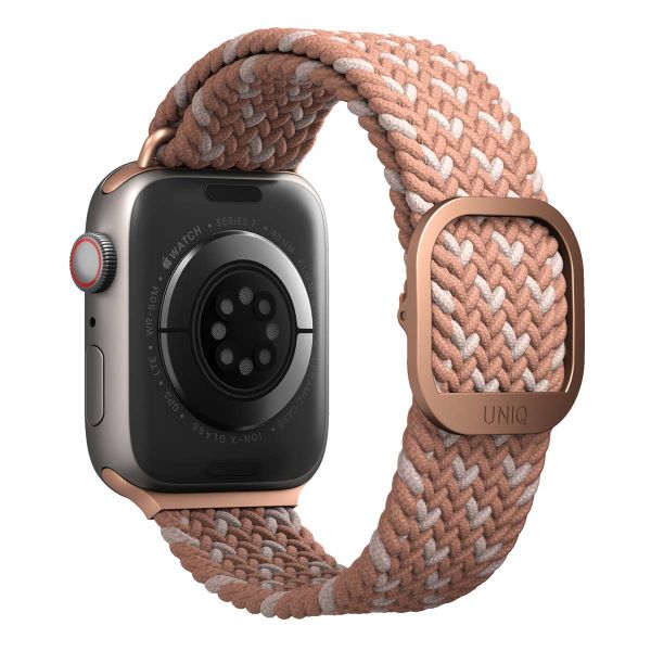 Uniq Aspen Designer Edition Geflochtenes Armband für das  Apple Watch Series 1 t/m 9 / SE (38/40/41 mm) | Series 10 / 11 (42 mm) - Citrus Pink