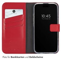 Selencia Echtleder Klapphülle für das Apple iPhone 16 - Rot