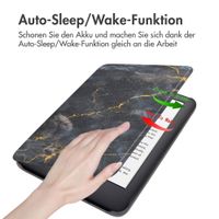 imoshion Design Slim Hard Case Klapphülle Amazon Kindle (2024) / Amazon Kindle (2022) 11th gen - Black Marble