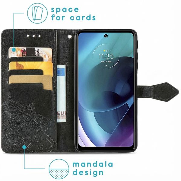 imoshion Mandala Klapphülle Motorola Moto G51 - Schwarz