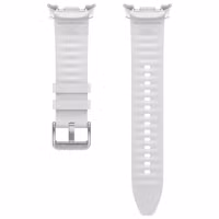 Samsung Original Hybrid Vegan Leder Armband für das  Samsung Galaxy Watch 8 (40/44mm) / Classic (46mm) - White