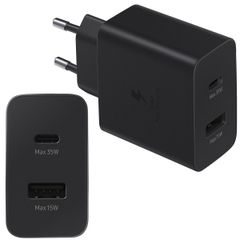 Samsung Original Power Adapter - Ladegerät - USB-C- und USB-Anschluss - Fast Charger - 35 Watt - Schwarz