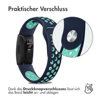 imoshion Silikonband Sport für das Fitbit Inspire - Dunkelblau  /  Mintgrün