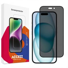 Accezz Privacy Displayschutz aus gehärtetem Glas für das Apple iPhone 14 Pro Max / 15 Plus / 16 Plus