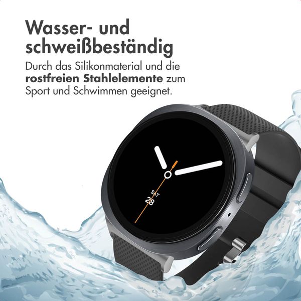 imoshion Flexibles Silikonarmband für das Samsung Galaxy Watch 8 (Classic) - 40 / 44 / 46mm - Schwarz