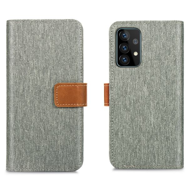 imoshion Luxuriöse Canvas-Klapphülle Samsung Galaxy A72 - Grau