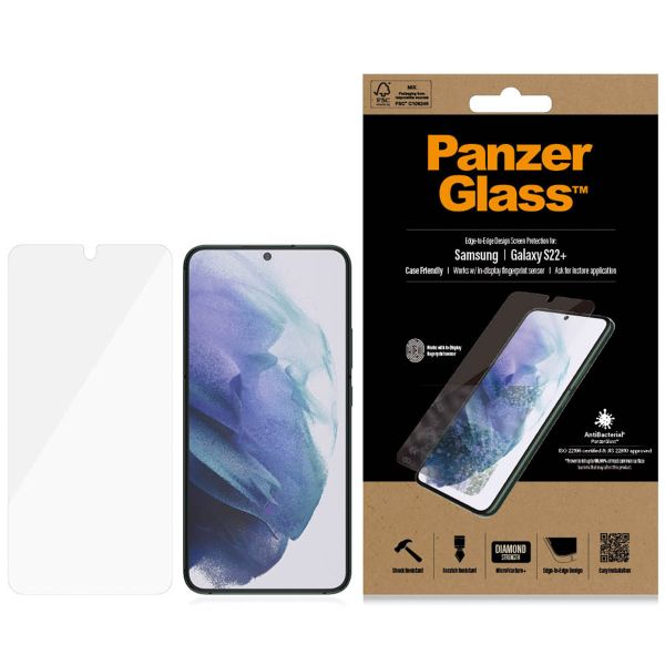 PanzerGlass Case Friendly Antibakterieller Screen Protector für das Samsung Galaxy S22 Plus - Schwarz
