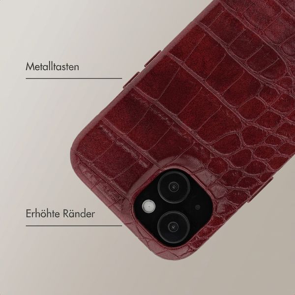 Selencia Croco Backcover mit MagSafe Apple iPhone 15 - Burgundy