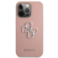 Guess 4G Metal Logo Saffiano Backcover Apple iPhone 13 Pro - Rosa