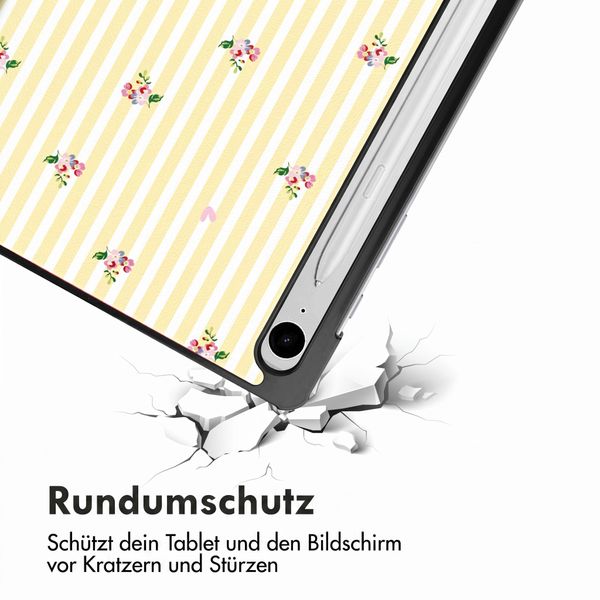 imoshion Design Trifold Klaphülle Samsung Galaxy Tab S9 11.0 Zoll / S10 Lite / S10 FE / S9 FE 10.9 Zoll - Garden Stripes