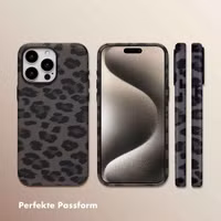 Selencia Sabi Backcover Leopardenmuster mit MagSafe Apple iPhone 15 Pro Max - Midnight Black