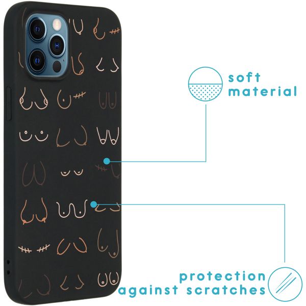 imoshion Design Hülle für das iPhone 12 (Pro) - Boobs all over - Schwarz