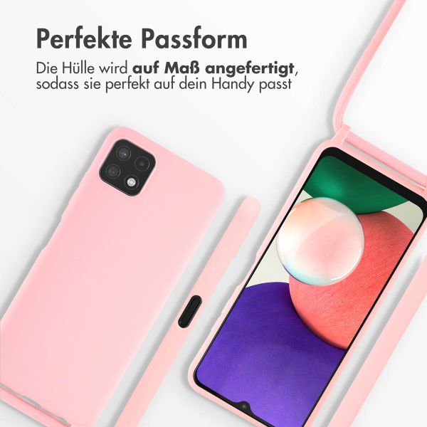 imoshion Silikonhülle mit Band für das Samsung Galaxy A22 (5G) - Rosa