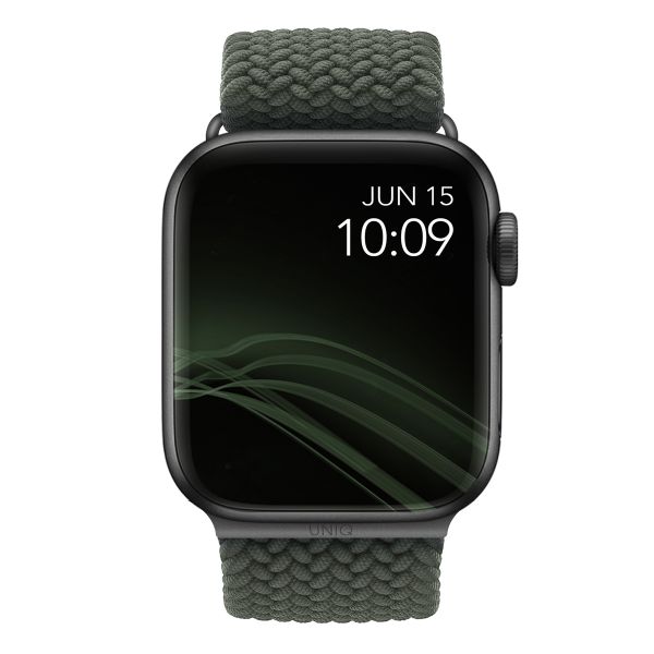 Uniq Aspen Geflochtenes Armband für das  Apple Watch Series 1 t/m 9 / SE (38/40/41 mm) | Series 10 / 11 (42 mm) - Cypress Green