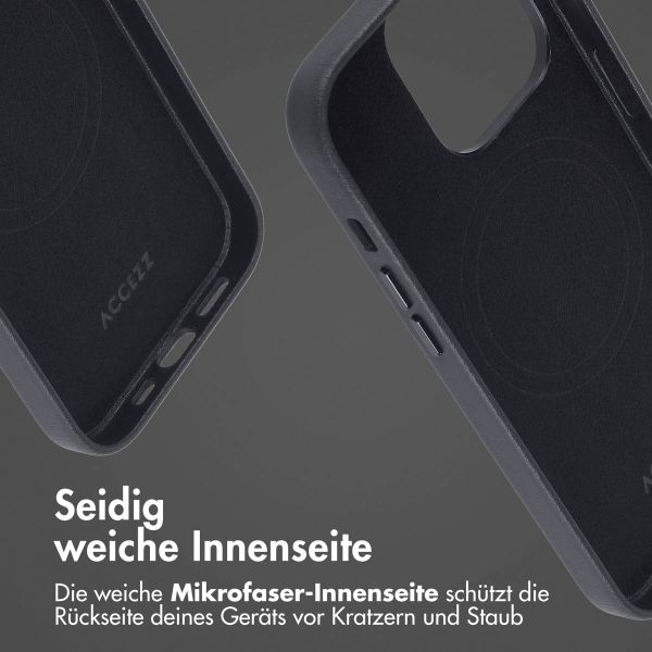 Accezz MagSafe Leather Backcover für das Apple iPhone 14 Pro - Onyx Black