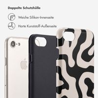 Selencia Vivid Tough Back Cover für das iPhone SE (2022 / 2020) / 8 / 7 / 6(s) - Art Wave Black