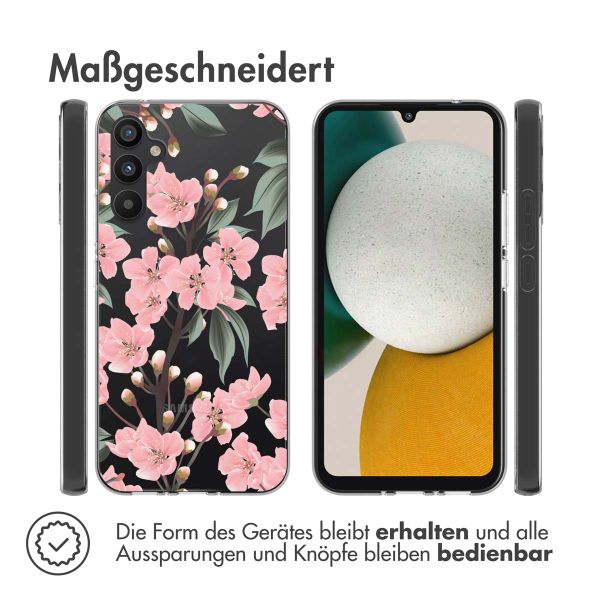 imoshion Design Hülle für das Samsung Galaxy A34 (5G) - Blume - Rosa / Grün