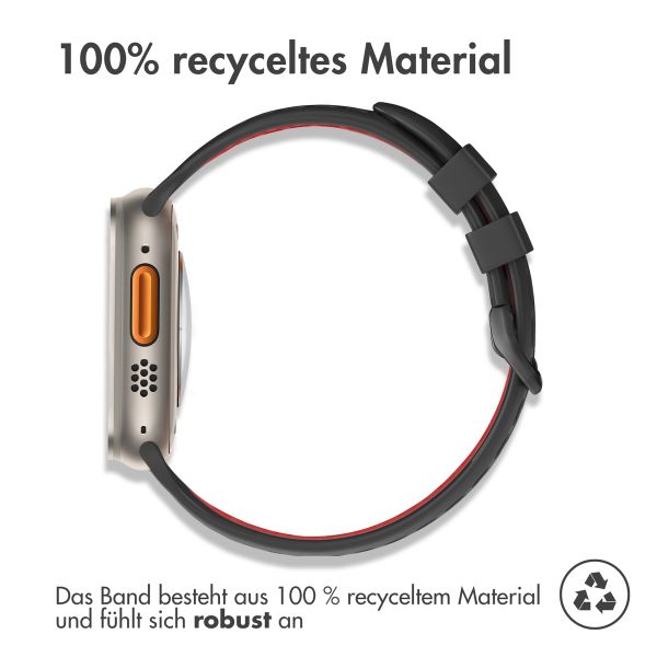 imoshion Silikonsportarmband Buckle für das Apple Watch Series 1 bis 11 / SE / Ultra (44/45/46/49 mm) - Schwarz / Rot