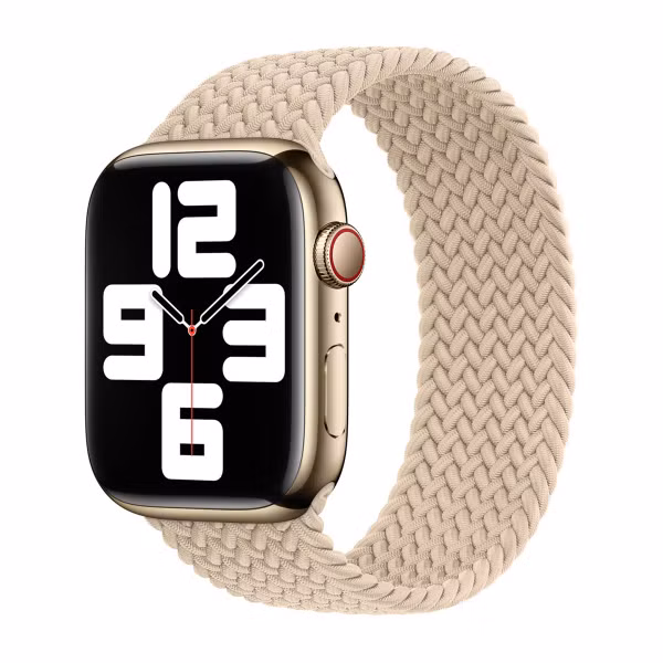 Apple Geflochtenes Solo Loop für das  Apple Watch | 44/45/46/49 mm - Größe 3 - Beige