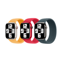 Apple 3 Pack Geflochtenes Solo Loop für Apple Watch | 44/45/46/49 mm - Größe 4 - Maize/ (PRODUCT)RED/ Lake Green