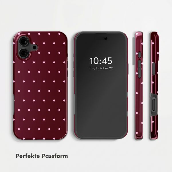 Selencia Vivid Back Cover Apple iPhone 16 - Happy Dots Burgundy