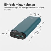 imoshion Powerbank 20.000 mAh - 22,5W Schnellladegerät - USB-C / USB-A - Petrol Green