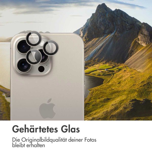 imoshion 2er-Pack Objektivschutz für Kamera für das Apple iPhone 15 Pro / 15 Pro Max - Natural Titanium