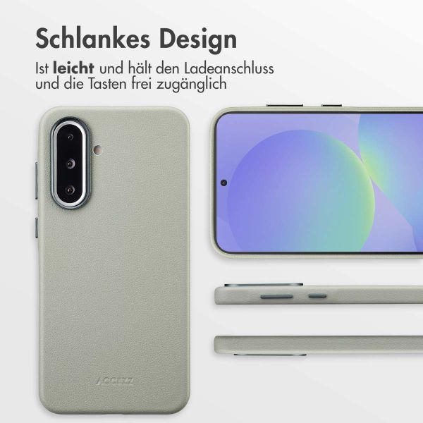 Accezz MagSafe Leather Backcover Samsung Galaxy A36 / A56 - Light Grey