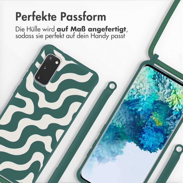 imoshion SilikonHülle design mit Band Samsung Galaxy S20 - Petrol Green Groovy