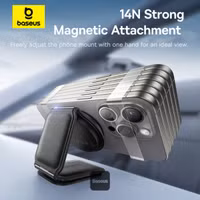 Baseus PrimeTrip Series C02 Mega Handyhalterung Auto - Magnetisch und MagSafe/Qi2 - Kabelloses Laden - Selbstklebend - Schwarz