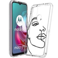 imoshion Design Hülle für das Motorola Moto G30 / G20 / G10 (Power) - Line Art Woman Black