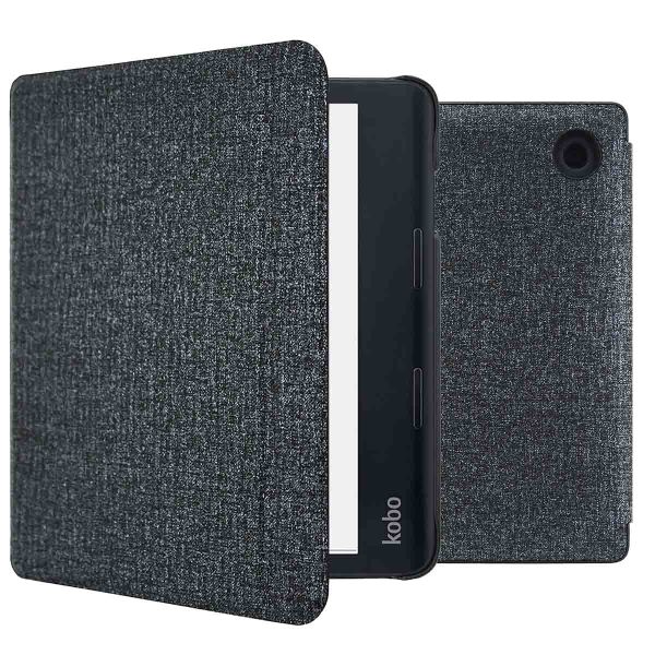 imoshion Canvas Sleepcover Klapphülle mit Stand für das Kobo Sage / Tolino Epos 3 - Glitter Schwarz