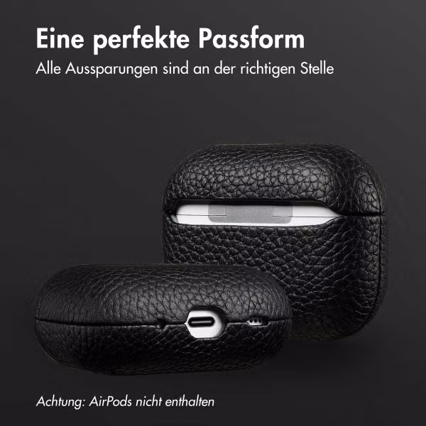 Accezz Echtes Leder Case Apple AirPods Pro 2 - Schwartz