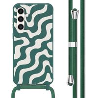imoshion SilikonHülle design mit Band Samsung Galaxy S23 FE - Petrol Green Groovy