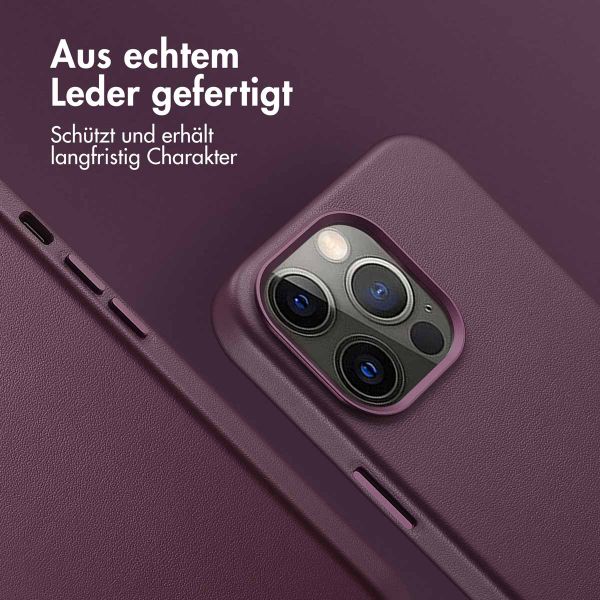 Accezz MagSafe Leather Backcover für das iPhone 13 Pro - Heath Purple